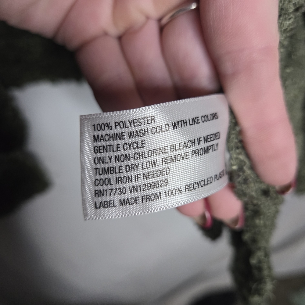 Wild Fable Olive Green Bouclé Knit Open-Front Cardigan | Size Large EUC - Picture 4 of 6